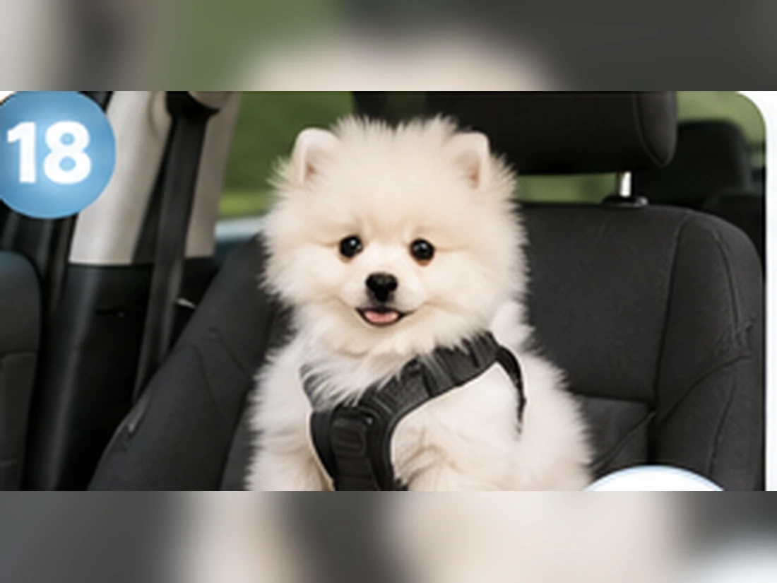 Weißer Pomeranian beim Training: Besuch entspannt empfangen